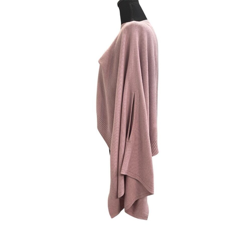 Lululemon Forward Flow Cape Heathered Mink Berry Knit Poncho One Size Silk Blend - Picture 6 of 8